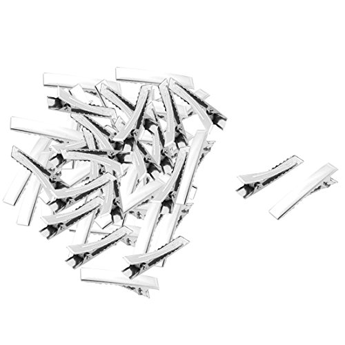 uxcell DIY Craft Alligator Hair Clip Barrette 3cm Long 50pcs Silver Tone