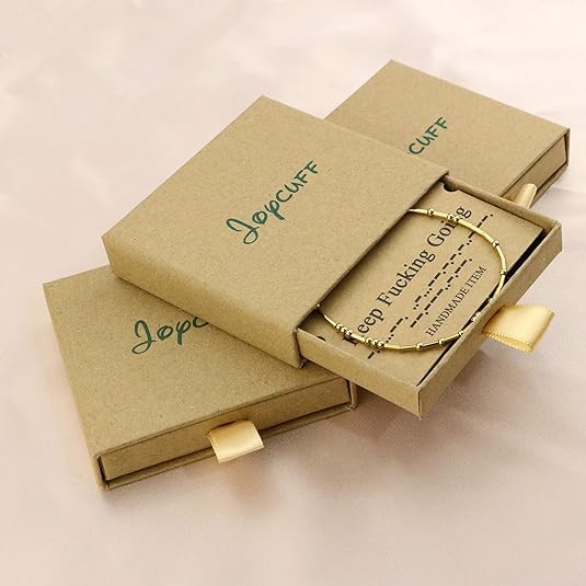 Image of JoycuFF Inspirational Morse Code Bracelets for Women Silver Beads Jewelry Encouragement Mantra Gifts for Her