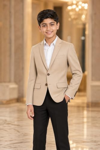 Image of SaintX Kids Boys Tailored Premium Coat Blazer | 4-Way Stretchable Wrinkle Free Fabric | Fully Lined | Slim Fit | Versatile Formal & Casual Jacket for Boys (1-14 Years KB01)