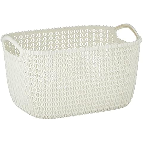 Curver Knit Cesta Rectangular S, Blanco Oasis Cover