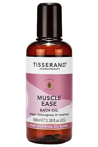 Tisserand Aromatherapy - Muscle Ease Bath Oil - Ginger, Lemongrass, Rosemary - 100% Pure Essential Oil Blend - 100ml