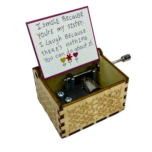 Image of Zesta Brother Wooden Musical Box Gift | Vintage Music Crank Mini Collectible for Girlfriend, Boyfriend, Husband, Wife | Unique Musical Gifts for Music Lovers | Classic Wooden Box