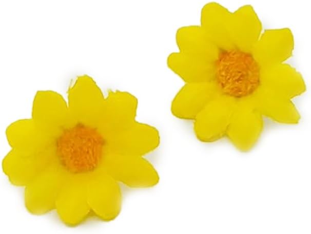 Artificial Daisy Flower Heads 100pcs Fake Gerbera Petals Yellow for DIY Garland Craft Birthday Indoor Outdoor Party Easter Bonnet - Image 4
