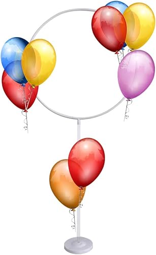 Miniatura 4 de Vctitil Kit de soporte de marco de arco de globo circular de 64 pulgadas de altura, soporte de arco de globo redondo para boda, cumpleaños, baby