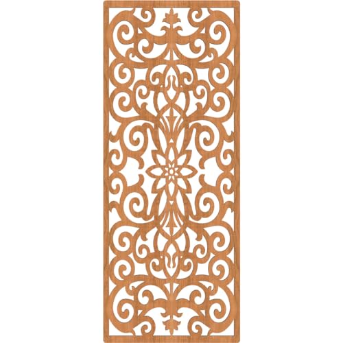 Image of Buel Decorative Pierced Fretwork Wood Wall Panels, 13 3 /8 inchW x 34 3 /8 inchH x 3 /8 inchT, Cherry