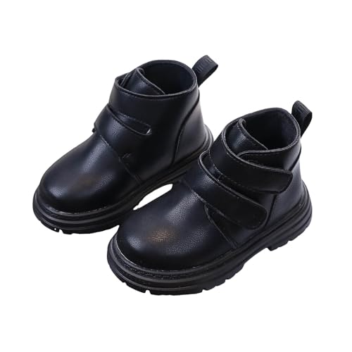 IWIHMIV Toddler Girls Ankle Boots Non Slip Leather Short Booties Fall Thick Heel Comfortable Walking Boot2