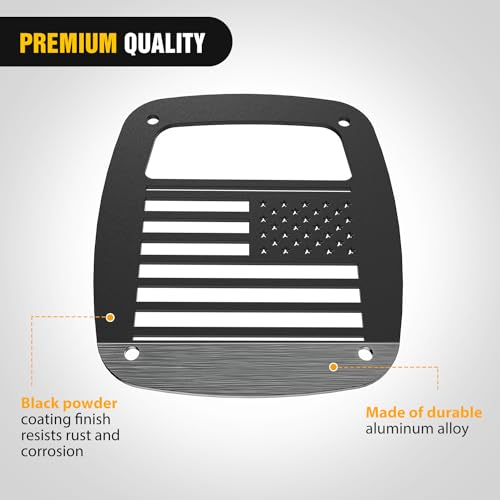 Image of Nilight Tail Light Covers for Wrangler TJ YJ | for 1987-2006 Wrangler TJ and YJ Models, Matte Black Finished Exterior Accessories, 2PCS Taillight Protectors