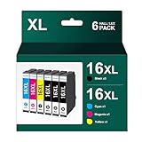HALLOLUX Multipack 16XL 16 XL Druckerpatronen Kompatibel für Epson 16XL Multipack für Epson WF 2760 Patronen WF-2630 WF-2660 WF-2540 WF-2750 WF-2510 WF-2650 WF-2530 WF-2520 WF-2010 (6er-Pack)