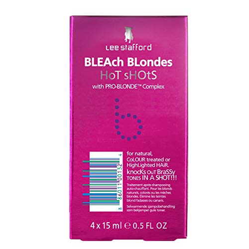 Lee Stafford | Bleach Blondes Hot Shots 4 x 15 ml |Shampoo Treatment For Colour Protection & Toning on Highlighted and Treated Hair