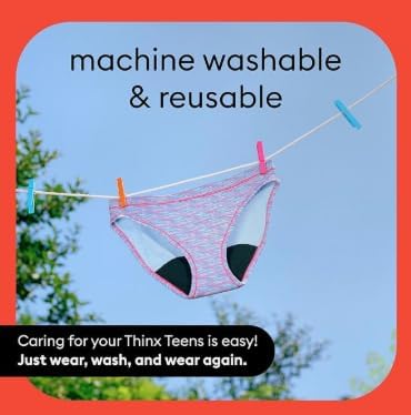 Thinx Teens Period Underwear, Brief-Style Period Panties for Teens, Holds Up to Regular 12 Tampons, Period Panties, Reusable - Image 6