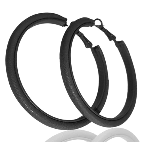 Hoop Earrings for Women Leather Hoop Earrings-Medium/Large Hoops-Lightweight hoop
