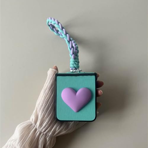 Coque de luxe pour Samsung Z Flip 5 ENILSA motif vertical bleu violet