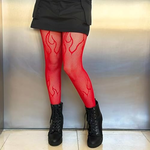 Fashion Flame Fishnet Tights for Women with Designs4