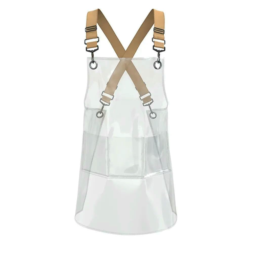 GLDFW Grembiule trasparente alla moda impermeabile da cucina accessori per la casa parrucchiere lavabile anti incrostazioni nastro grembiule