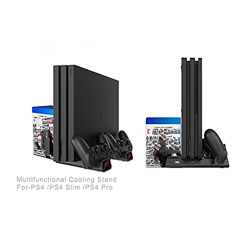 Suporte vertical PtevSoh para console PS4 / PS4 Slim / PS4 Pro, cooler PS4 com ventilador duplo, sup