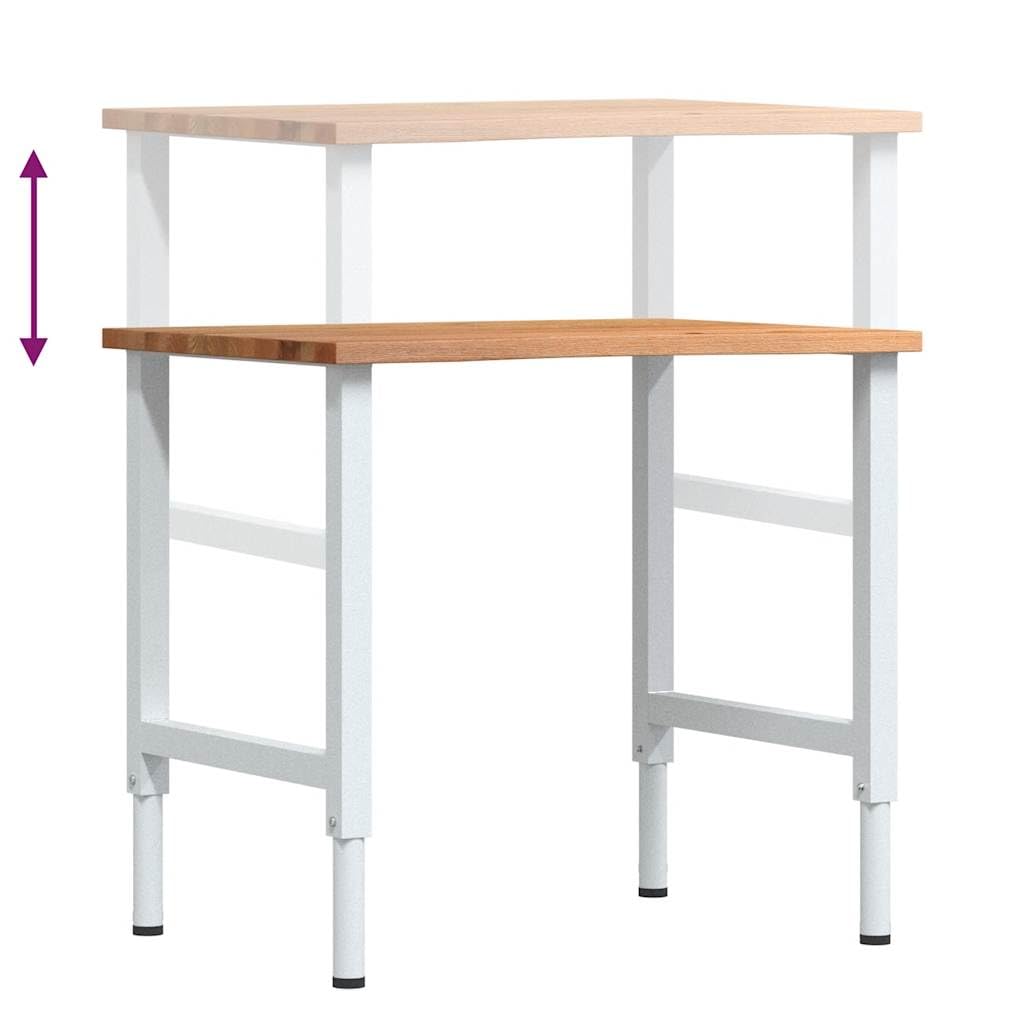 SKM Banco de Trabajo Madera Roble marrón Claro 80x60x(71,5-98) cm,Bricolaje,Accesorios de Bricolaje,Organización y Almacenamiento de Herramientas,Mesas de Trabajo,Marrón,15.3 kg,3309718