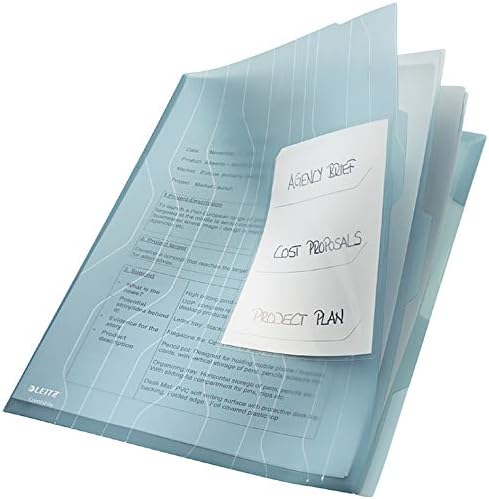 LEITZ® CombiFile, 3 compartments, polypropylene, open at the top, Euro holes, A4, colourless (3 pieces), you will receive 1 pack of 3 pieces.