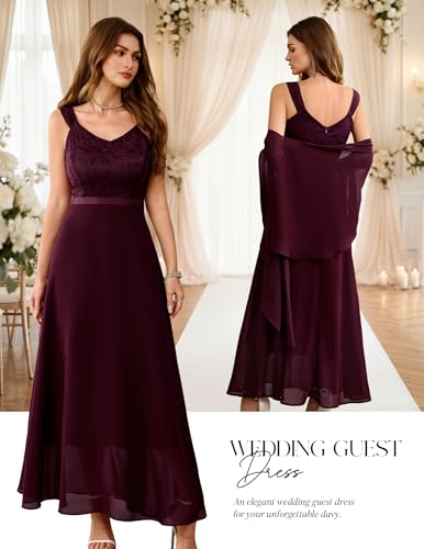 Image of BeryLove Summer Formal Wedding Guest Prom Dresses Sequin Cocktail Evening Lace Elegant Mother of The Bride Dress