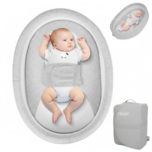 Image of Large Baby Nest Lounger Breathable and Soft Cotton, Portable Travel Bassinet,Snuggle Me Lounger, Baby Changing Basket, Indoor-Outdoor Use