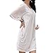 Women Sexy Backless Lace Crochet Chiffon Summer Beach Mini Dress White Large
