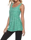 Tanst Sky Workout Shirts for Women Loose Fit, Long Tank Tops Built in Bra Washable Professional...