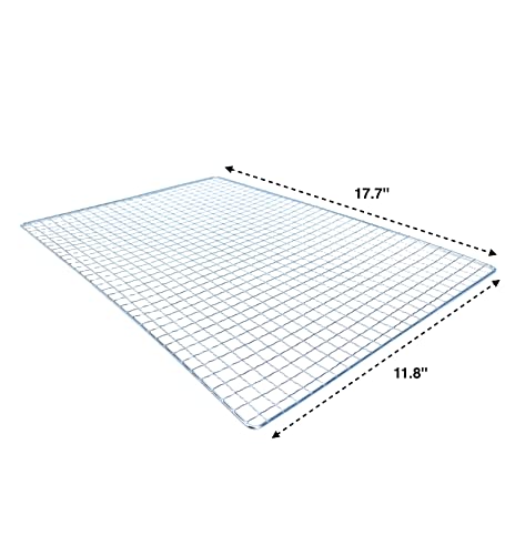 Portable Campfire Barbecue Grill Wire Mesh Rack Mat Grate For Stove Charcoal, Rectangular, 17.7 Inch , Stainless Steel Color #TOP1