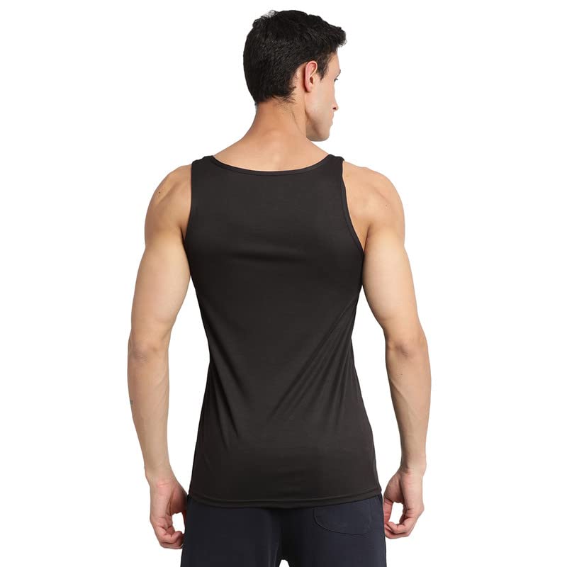 Image of Turtle Men Cotton Blend Black Printed Tank Vest