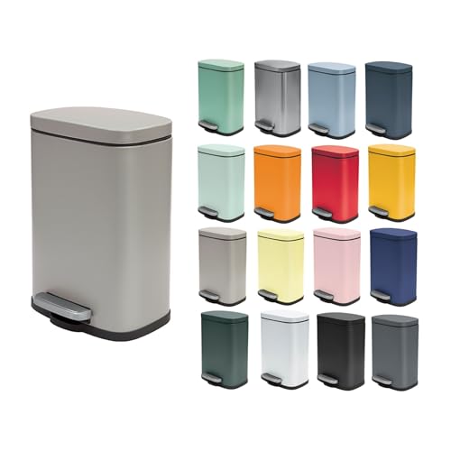 Miniatura 8 de Spirella - Papelera De Baño Con Pedal Modelo Modelo Akira - Acero Inoxidable De Alta Gama - Cierre Silencioso Easy-Close - Fácil De Limpiar - Color Taupe Mate - 5l