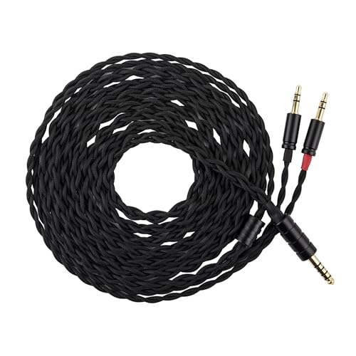 Linsoul Tripowin Nova Monitor Headphone Cable, Over-Ear Headphone Wire, 4-Strand Silver Foil/OCC Hybrid Upgrade Cable, 2M, Dual 3.5mm to 4.4mm/3.5mm/XLR Plug, for Musicians Audiophiles (4.4mm, Black)