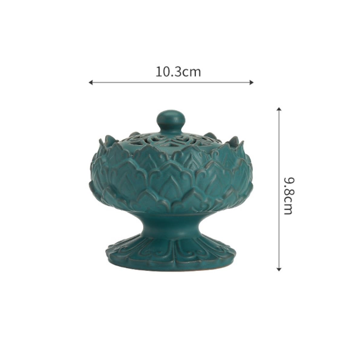 Porta Incenso Bruciatore Incenso Bruciatore di Incenso in Ceramica Ornamenti for Incenso Domestico in Legno di Sandalo Incenso Creativo di Loto Portaincenso per Famiglia(Grün)