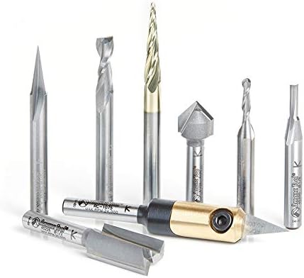 Amana Tool - AMS-178 8-PC Artist Signmaking Starter CNC Router Bit Collection #IV, 1/4 Inc