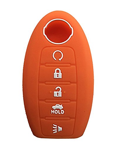KAWIHEN Silicone Key Fob Cover Protector Compatible with for Nissan Armada Murano Maxima Altima Sedan Pathfinder 285E3-3TP5A KR5S180144014（Orange）