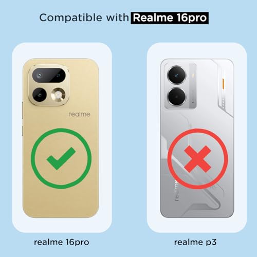 Image of Amazon Basics Back Cover for Realme 16 Pro 5G Mag-Safe Shockproof PC + TPU Protective Case Magnetic Support Bumper Case (Transparent Mag-Safe)