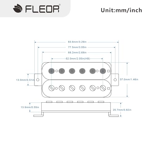 image for FLEOR White Guitar Humbucker Pickups Alnico 5 Bridge Pickup 14-15k, (1