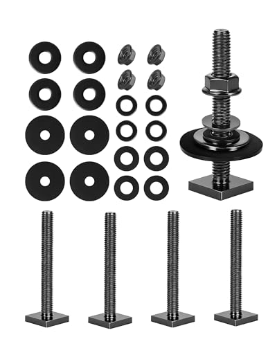 Image of T Slot Bolts for Roof Rack Cross Bars, Platform, Cargo Basket, Stainless Square T Track Bolt Adapter to Secure Bike /Ski /Kayak Rack, Solar Panel, Awning, 4mm Thick