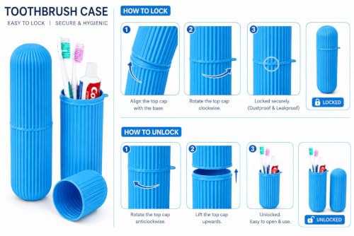 Image of Sunflower Travel Soap Case for Bathroom & Travel | Leakproof Portable Soap Holder Box with Toothbrush & Toothpaste Storage case | Plastic Soap Container with Lid | Soap Storage Box (Clear and Blue)