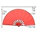 HONSHEN Dance Folding Hand Gift Fan-Red Small Chinese Kung Fu Tai Chi ABS Plastic-Nylon Hand Held Folding Fans for Men/Women/Children With a Fabric Case for Protection 11.8inch (Red)