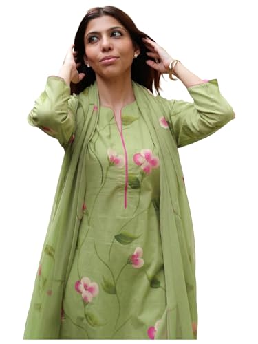 Image of ANNI Designer Viscose Printed Kurta for Women | Kurti Set Woman | Kurta with Pant & Dupatta | Straight Ethnic Suit | Indian Outfit Ladies Dress Stylish Traditional Clothing Office Party Fashion Look