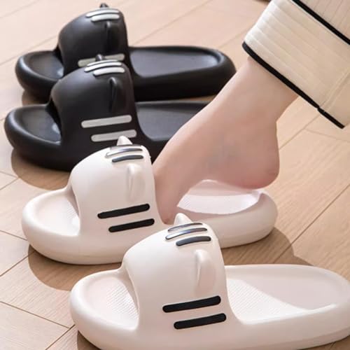 Women’s Slides Cute Bathroom Slippers Non-Slip Cartoon Cat Shaped Indoor Outdoor Summer Slippers3