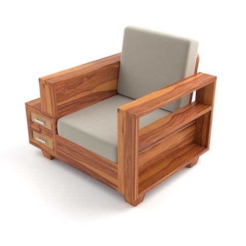 Image of sofa set 3 (Honey Finish, 5 Seater Sofa 3+1+1, Sofa with Drawer - Cane)