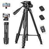 JOILCAN スマホ三脚 カメラ三脚 171cm 軽量旅行用 リモコン付き 3WAY雲台 スマホスタンド ビデオカメラ デジタル一眼 スマートフォン対応 自撮りや集合写真、生ライブ配信などに適用