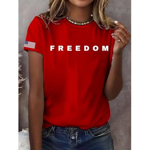BTDECLAR Charlie Kirk Freedom Shirt Freedom Tshirt Unisex Charlie Kirk Crewneck Short Sleeve Letter Print Graphic Tees Shirts2