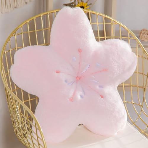 GEXUANCHEN Cherry Blossom Plush Throw Pillow Living Room Sofa Pillow Flower Chair Cushion Throw Pillow (15.74 * 15.74, Pink)