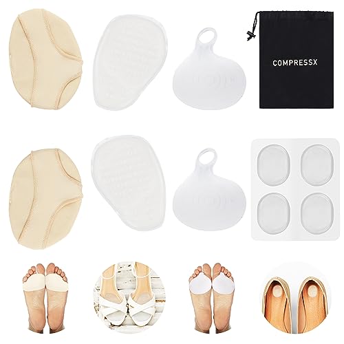 Compress Pro Coussinets Métatarsiens - Coussins Metatarsal Pads avec Pochette pour un Rangement Facile - Coussinets de...