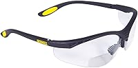 DEWALT DPG59 Reinforcer RX Bifocal Safety Glasses 2.0 Diopter Clear Lens Rubber Temples Protective Sleeve