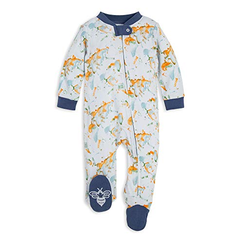 Image of Burt's Bees Baby unisex-baby Sleep & Play, Organic One-piece Romper-jumpsuit Pj, Zip Front Footed Pajama