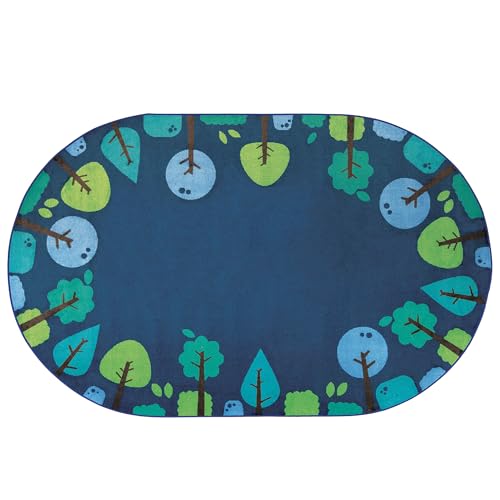 Carpets for Kids 1767 KIDSoft Tranquil Trees Rug 7ft 6in x 12ft Oval Blue