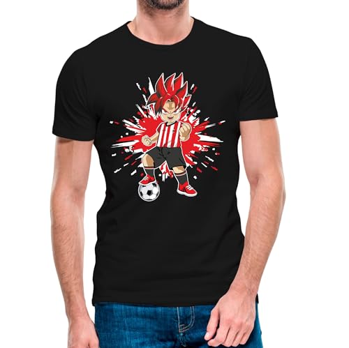 Camiseta de niño de Manga Corta Goku Athletic Club de Bilbao 24-25 (7- Camiseta niño 6 años)(Negra Manga Corta)