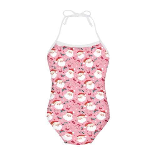 Girls One Pieces Christmas Swimsuit Cute Swimwear Bathing Suits Beach Sport Halter Swimwear Vacation Pool Party Size