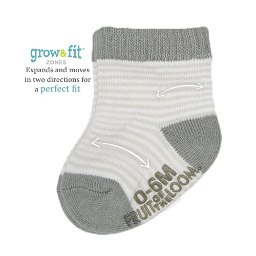 Fruit Of The Loom FL00824-600-AMZ Baby 14-Pack Grow & Fit Flex Zones Cotton Stretch Socks thumb #1